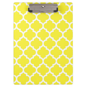 Pranchetas Teste padrão branco amarelo #5 de Quatrefoil do