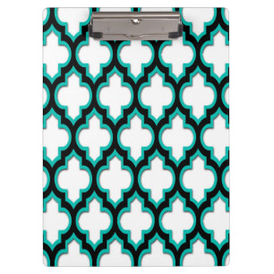 Pranchetas Teste padrão branco preto #4DS de Quatrefoil do