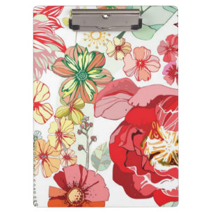 Pranchetas Teste padrão com flores vermelhas
