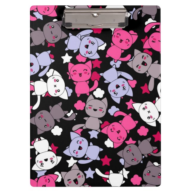 Pranchetas teste padrão com os gatos bonitos 3 do doodle do (Frente)