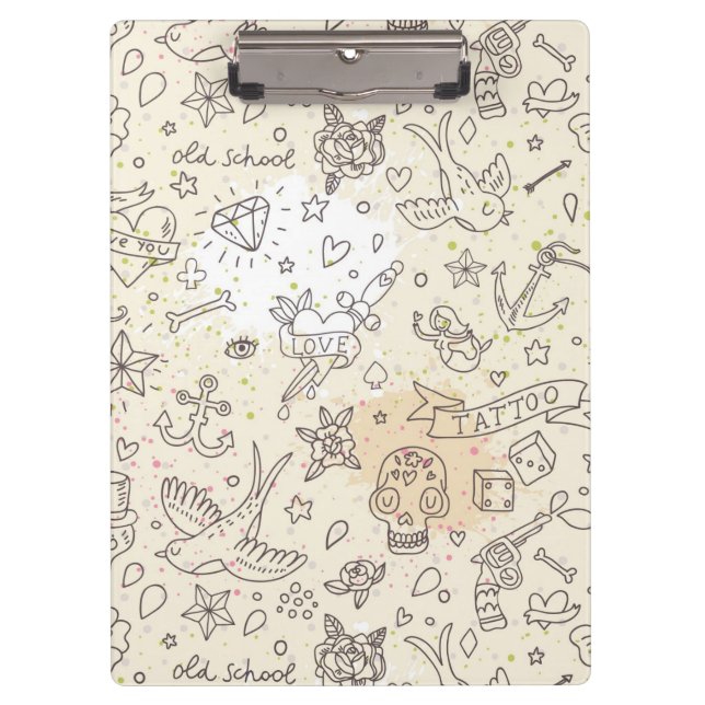 Pranchetas Teste padrão do conceito do tatuagem (Frente)