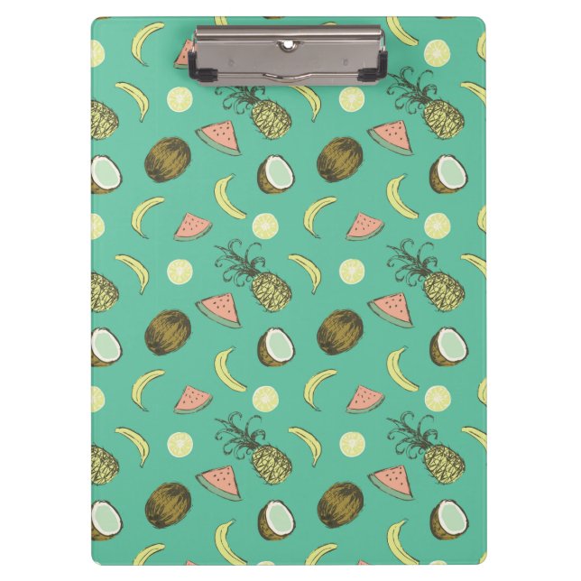 Pranchetas Teste padrão do Doodle da fruta tropical (Frente)