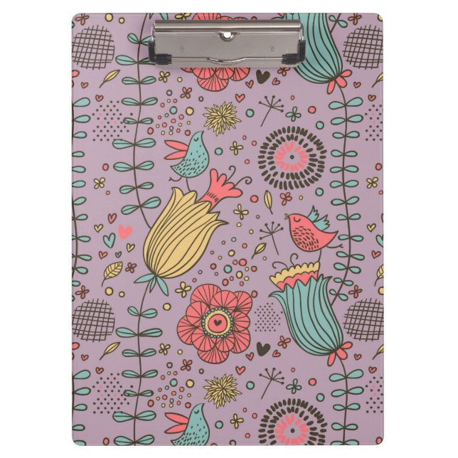 Pranchetas Teste padrão floral à moda com flores (Frente)