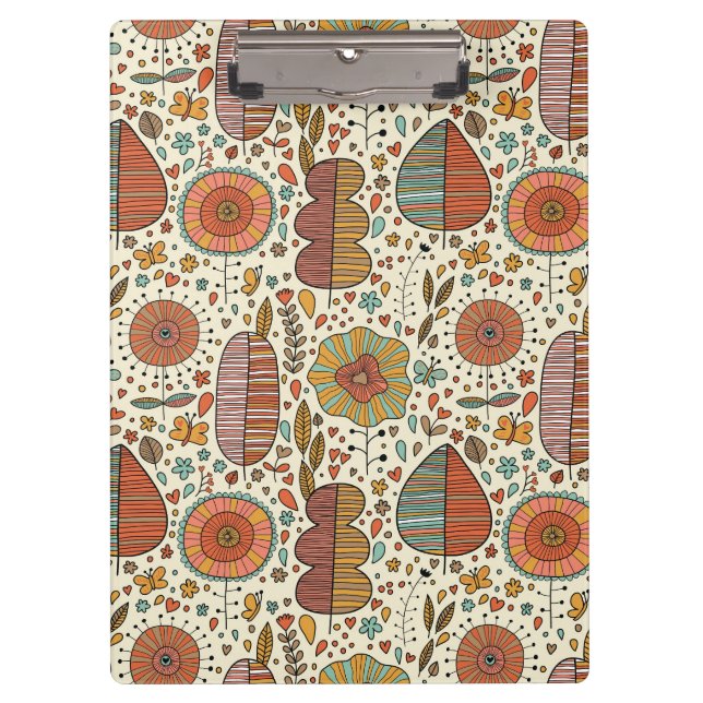 Pranchetas Teste padrão floral do verão feito das folhas (Frente)