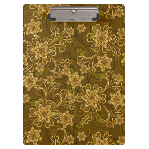 Pranchetas Teste padrão floral do vintage dourado
