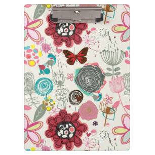 Pranchetas Teste padrão floral no estilo retro 5