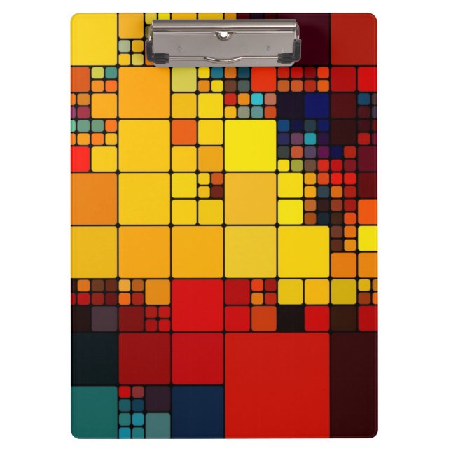 Pranchetas Teste padrão geométrico do arco-íris vibrante (Frente)