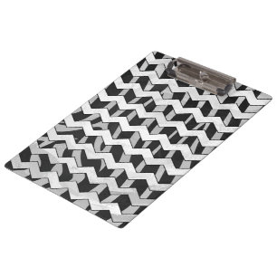 Pranchetas Teste padrão preto e cinzento da zebra de Chevron