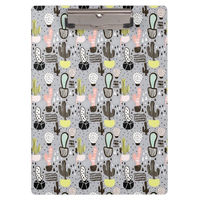 Pranchetas Teste padrão Textured tirado mão do cacto (Frente)