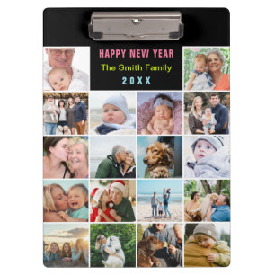 Pranchetas Texto Personalizado de Colagem de Fotos da Família