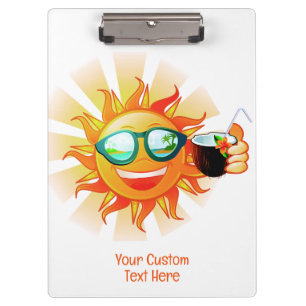 Pranchetas Texto Tropical Sun Personalizado