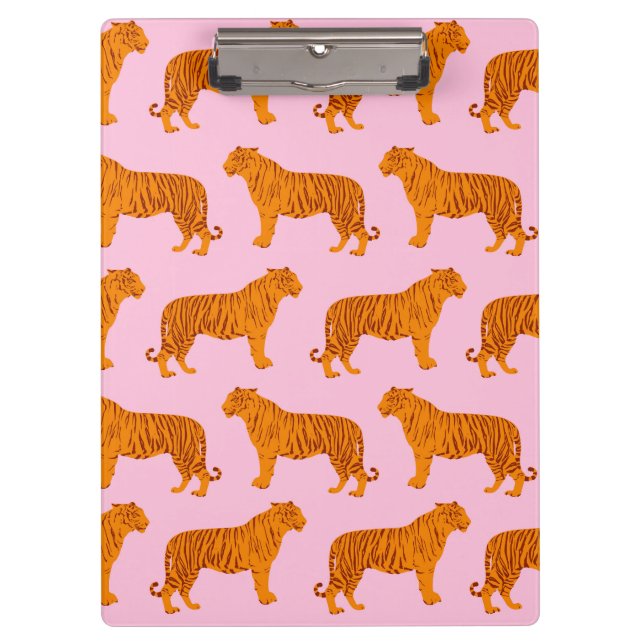 Pranchetas Tigre Animal Rosa Moderno (Frente)