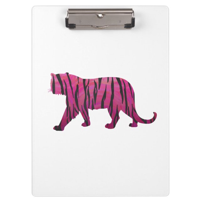 Pranchetas Tigre preto e rosa quente Silhouette (Frente)