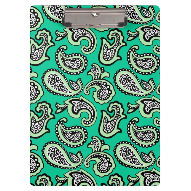 Pranchetas Timeless Paisley on Green Background (Frente)
