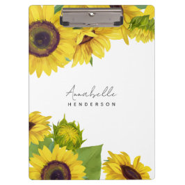 Pranchetas Tipo de Letra Feminina de Girassol Personalizado