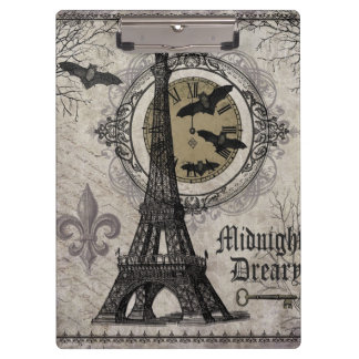 Pranchetas torre Eiffel de halloween, francesa da antiga vint