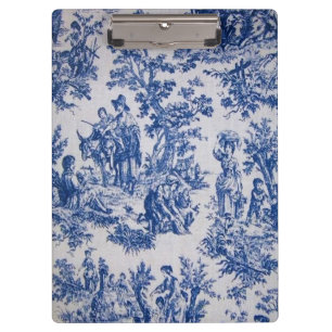 Pranchetas Torre francesa de jouy azul e branco elegante