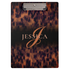 Pranchetas Tortoise Shell Padrão Animal Imprimir Nome do Mono