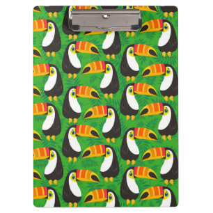 Pranchetas Toucan Bird Beak Green Leaves Tropical Animals