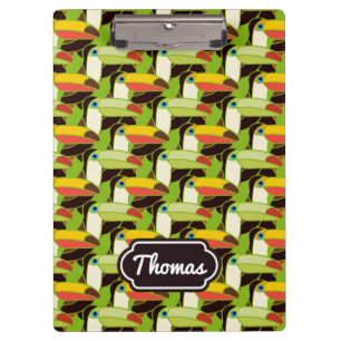 Pranchetas Toucans colorido adiciona seu nome