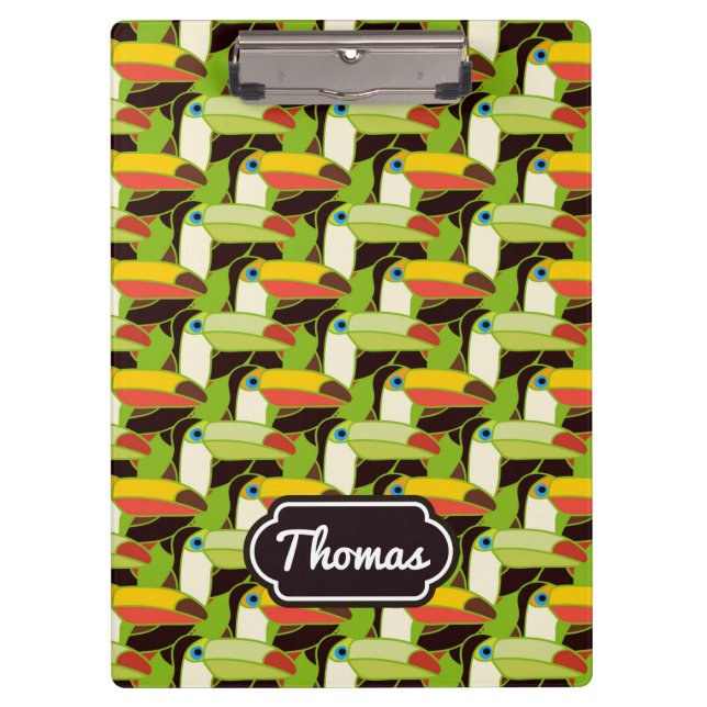 Pranchetas Toucans colorido | adiciona seu nome (Frente)