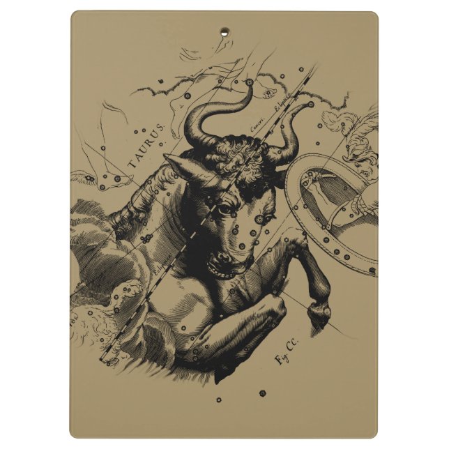 Pranchetas Touro - Símbolo Constelação Hevelius cerca de 1690 (Verso)