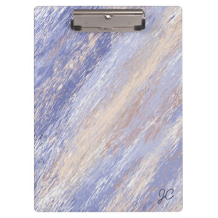 Pranchetas Traços de Tinta Abstrato Azul e bege Mensal