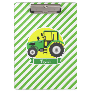 Pranchetas Trator de fazenda verde com amarelo; Verde &