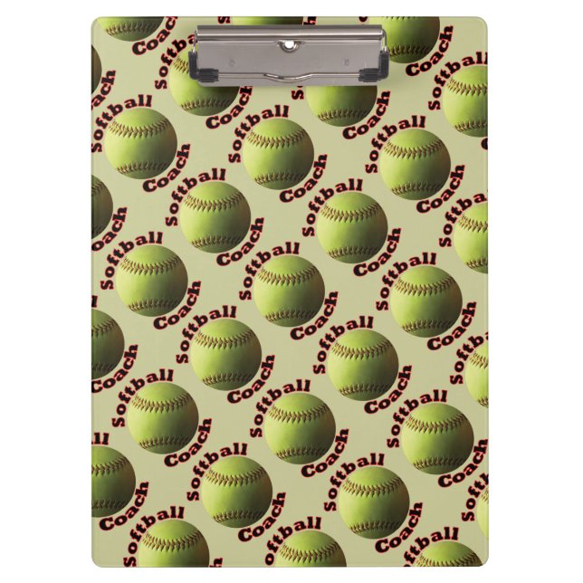 Pranchetas Treinador amarelo do softball (Frente)