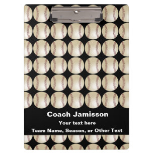 Pranchetas Treinador de basebol Black Personalized Gift 4 da