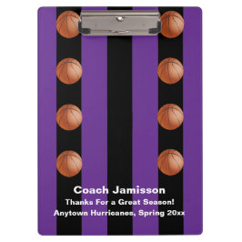 Pranchetas Treinador de Basquete Black and Purple Stripe Obri
