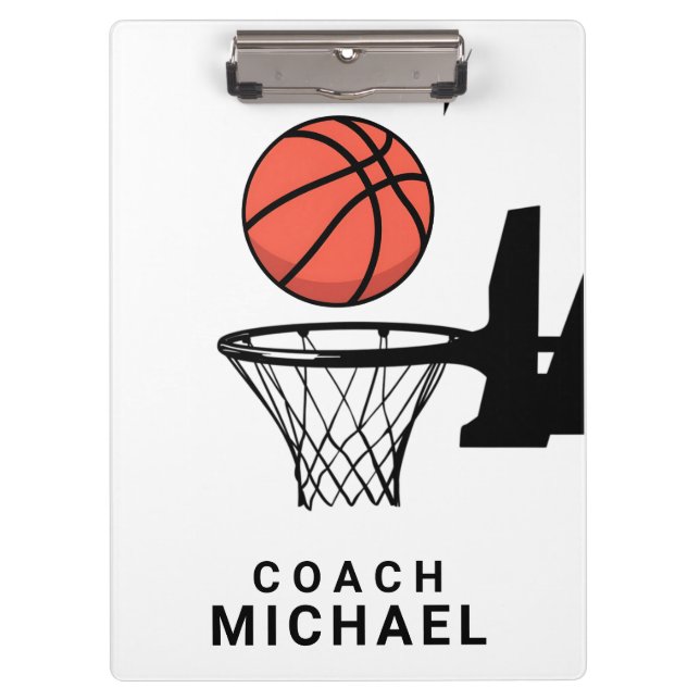 Pranchetas Treinador de Basquete Personalizado (Frente)