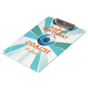 Pranchetas Treinador de Bday Feliz Laranja/Teal/Starburst Azu