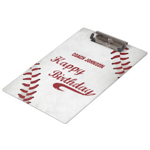 Pranchetas Treinador Happy Birthday Grunge Baseball, Esporte