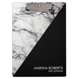 Pranchetas Trendy Black and White Triangle Marble Stone