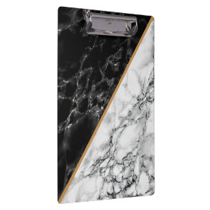 Pranchetas Trendy Black & White Marble Stone - Luxo