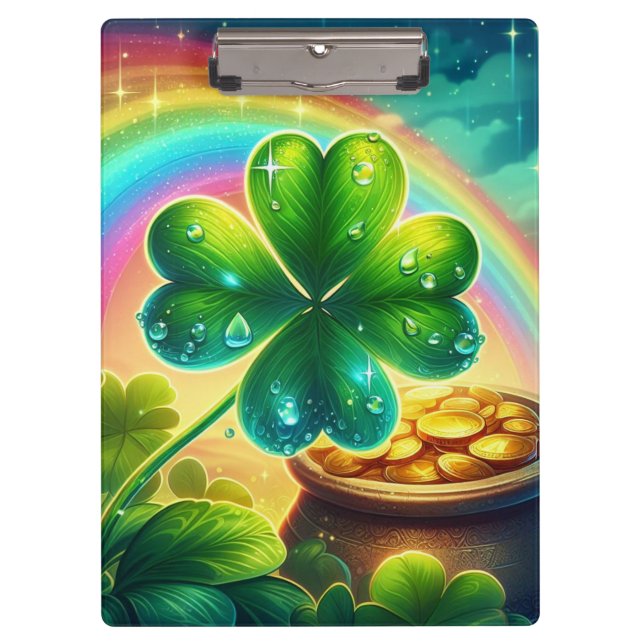 Pranchetas Trevo do dia do Rainbow Saint Patrick (Frente)
