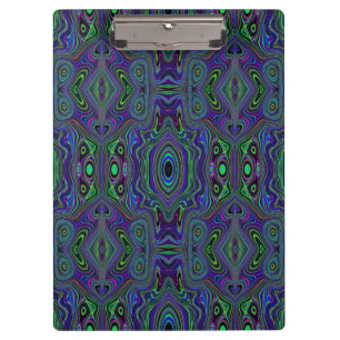 Pranchetas Trippy Retro Azul Real e Verde Lima Abstrato