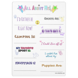 Pranchetas Tudo sobre mim Personalize-o