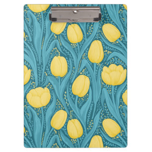 Pranchetas Tulipas em azul e amarelo