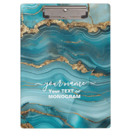 Pranchetas Turquesa e agitação Dourada