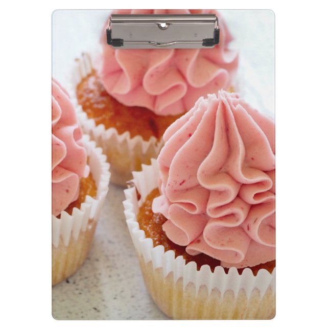 Pranchetas Um Cupcake doce de tratamento com Glacé rosa (Frente)