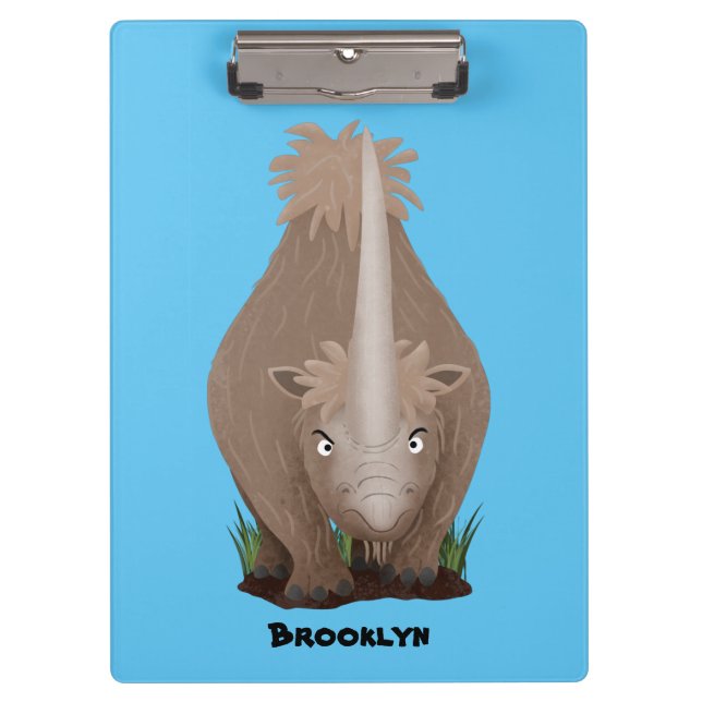 Pranchetas Um desenho animado de Rinoceronte elasmotherium (Frente)