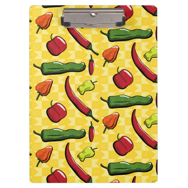 Pranchetas Um Mundo de Pimentos Chili Clipboard (Frente)