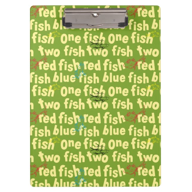 Pranchetas Um Peixe Dois Peixes Padrão Tipográfico (Frente)