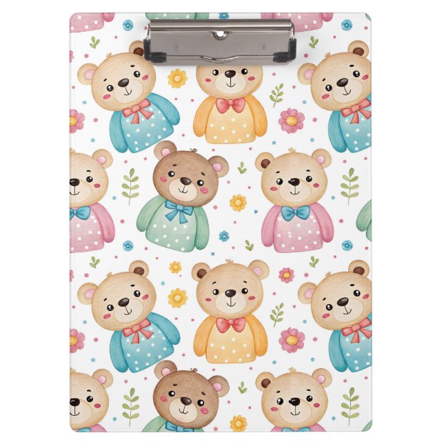 Pranchetas Urso de pelúcia e flores (Frente)