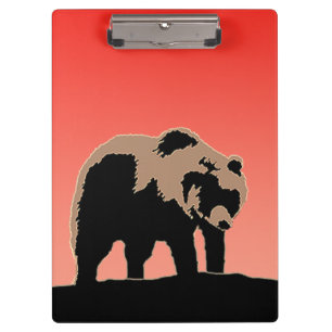 Pranchetas Urso Grizzly no Sunset - Arte Original sobre Vida