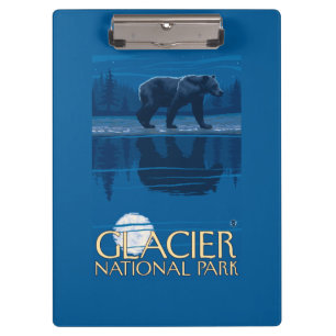 Pranchetas Urso no luar - parque nacional de geleira, TA