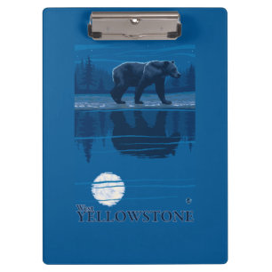 Pranchetas Urso no luar - Yellowstone ocidental, Montana