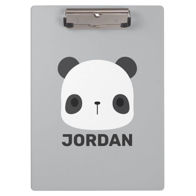 Pranchetas Urso Panda Bonito com Nome Personalizado (Frente)